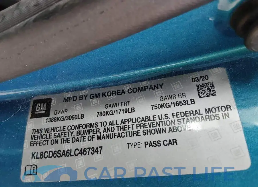 KL8CD6SA6LC467347# 9