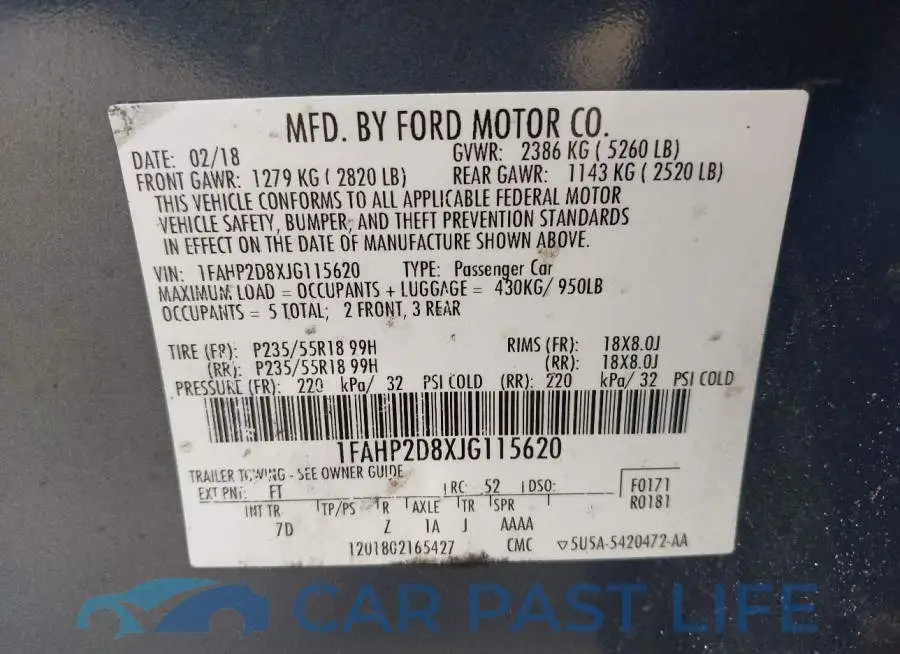 1FAHP2D8XJG115620# 9