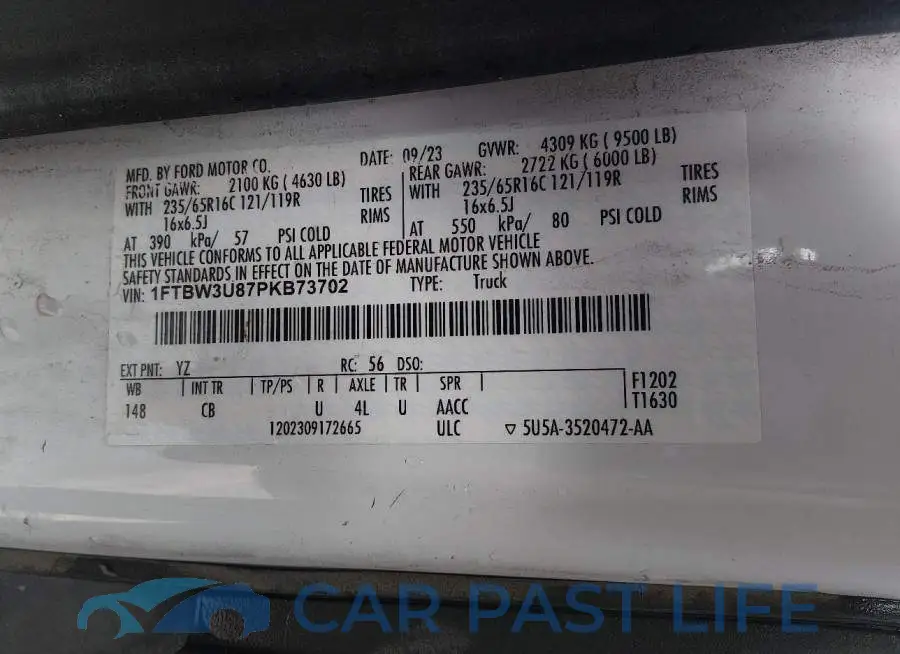 1FTBW3U87PKB73702# 9