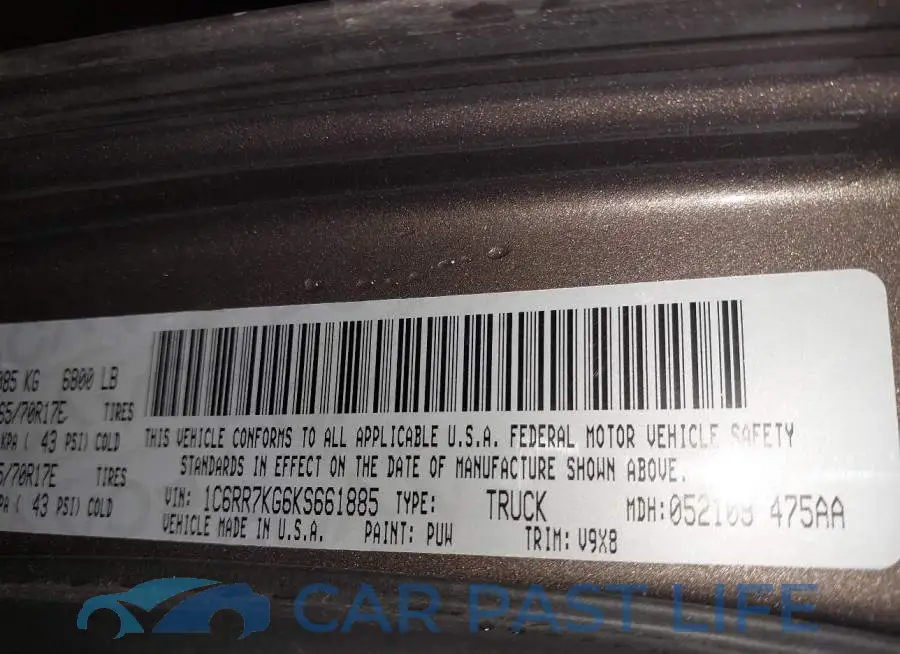 1C6RR7KG6KS661885# 9