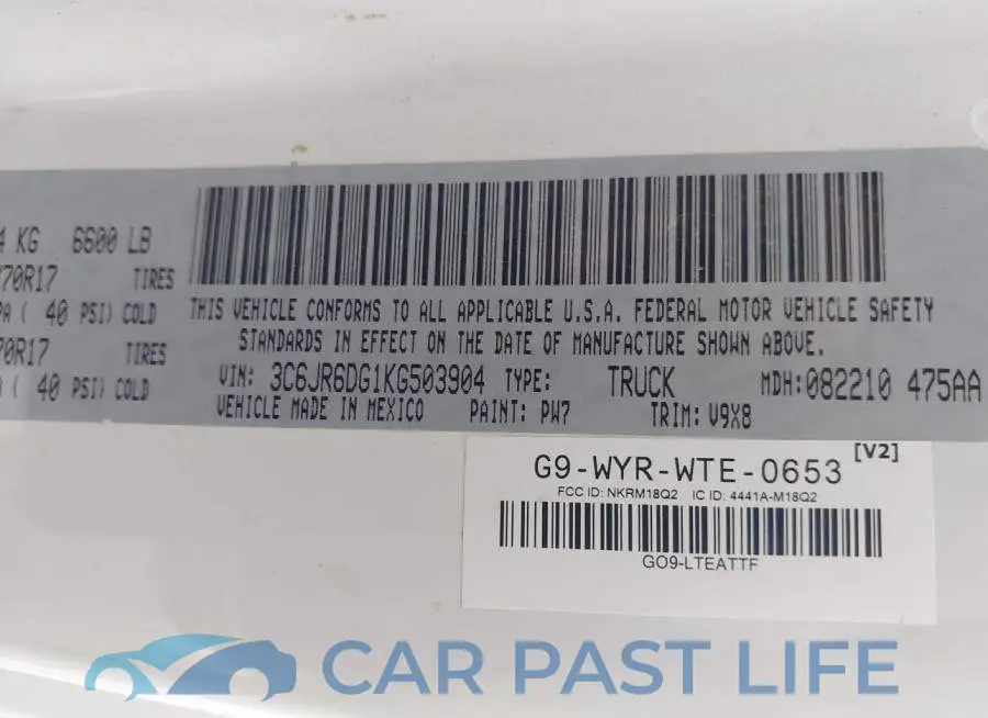 3C6JR6DG1KG503904# 9