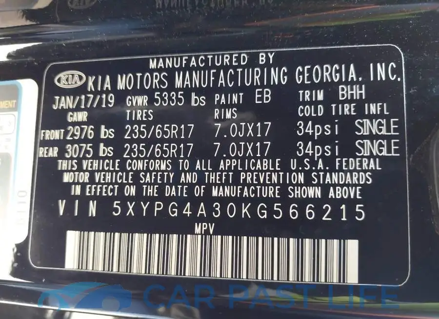 5XYPG4A30KG566215# 9