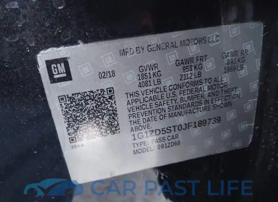 1G1ZD5ST0JF189739# 9