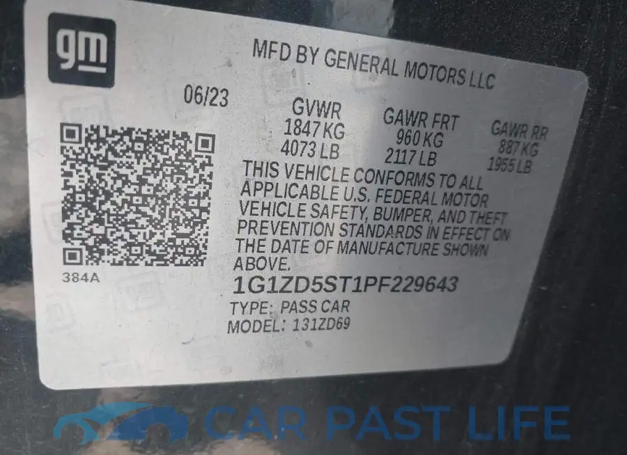 1G1ZD5ST1PF229643# 9