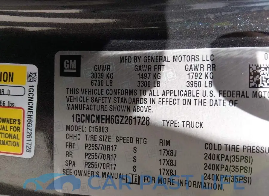 1GCNCNEH6GZ261728# 9