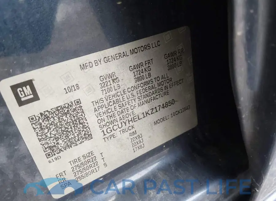 1GCUYHEL1KZ174850# 9