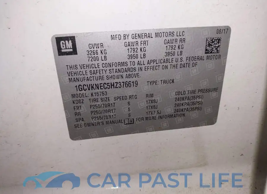 1GCVKNEC5HZ376619# 9