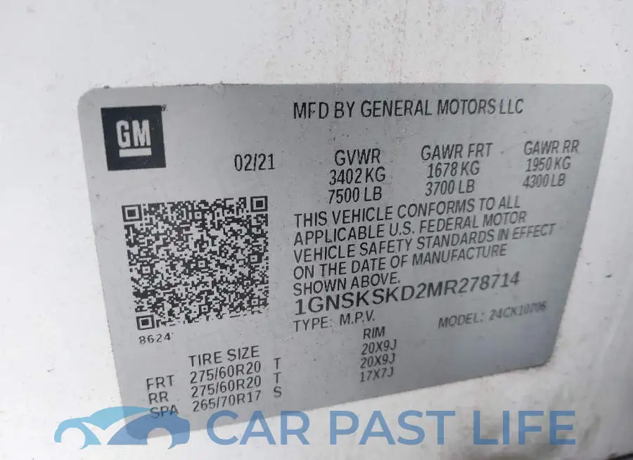 1GNSKSKD2MR278714# 9