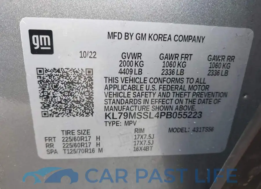KL79MSSL4PB055223# 9