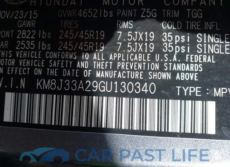 KM8J33A29GU130340# 9