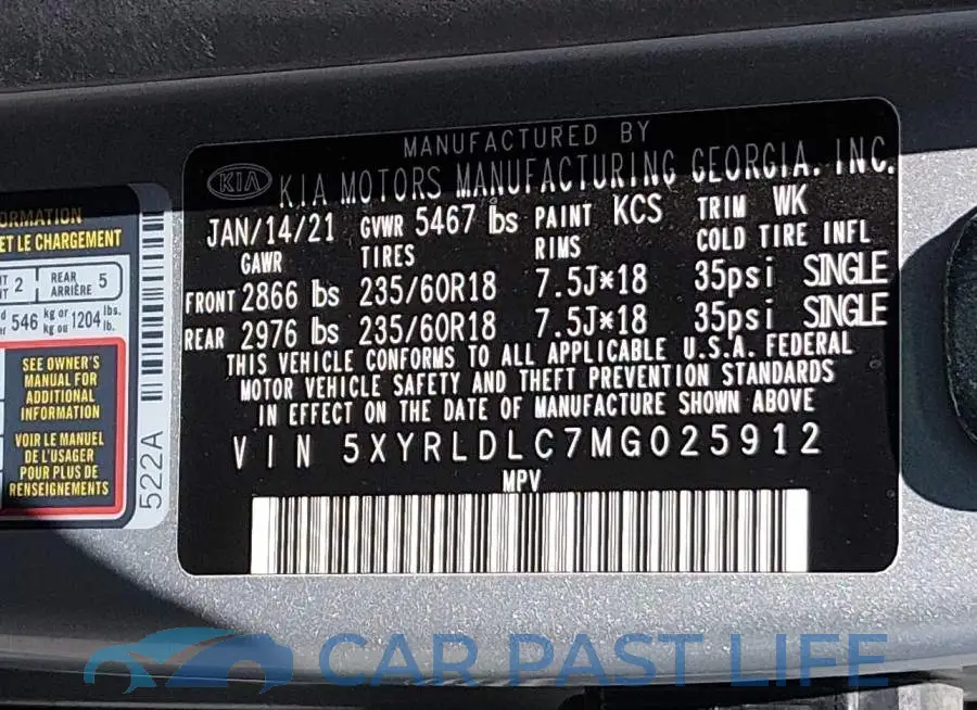 5XYRLDLC7MG025912# 9