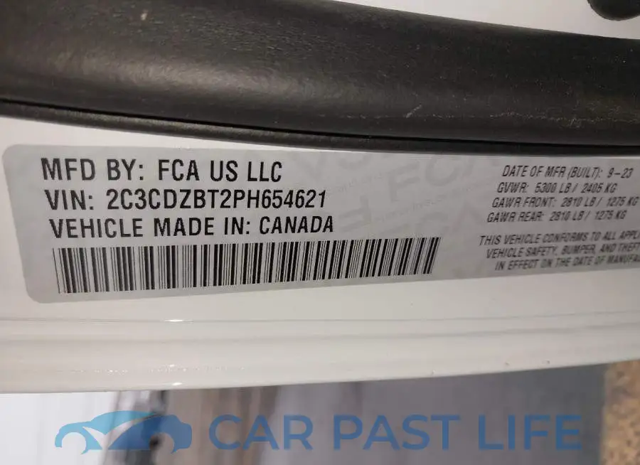 2C3CDZBT2PH654621# 9