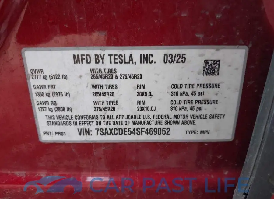 7SAXCDE54SF469052# 9