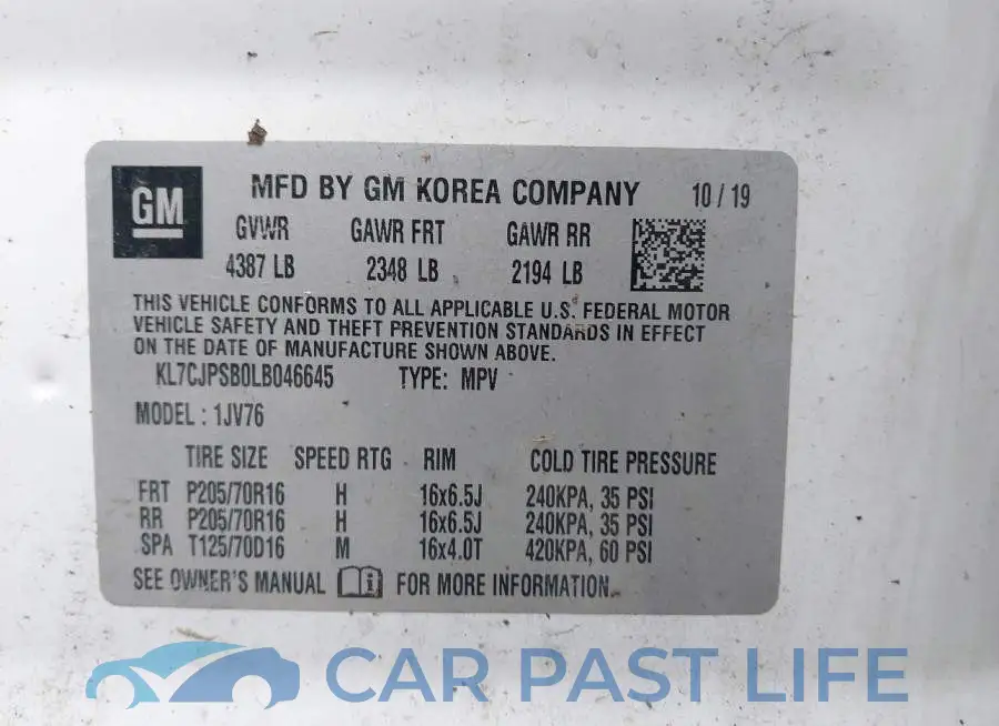 KL7CJPSB0LB046645# 9