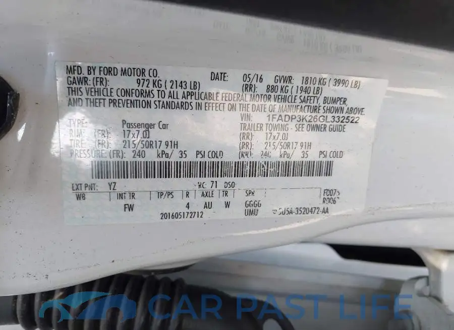 1FADP3K26GL332522# 9