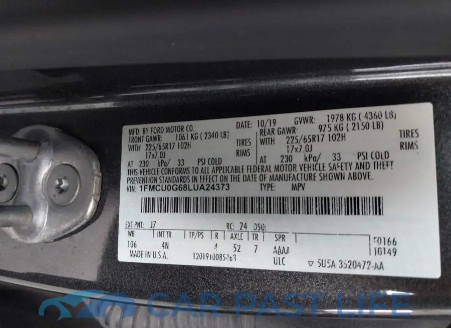 1FMCU0G68LUA24373# 9