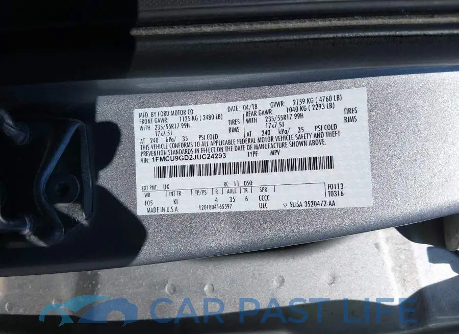 1FMCU9GD2JUC24293# 9
