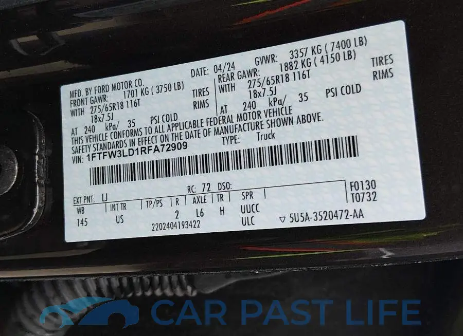 1FTFW3LD1RFA72909# 9