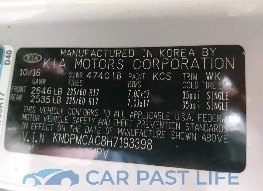 KNDPMCAC8H7193398# 9