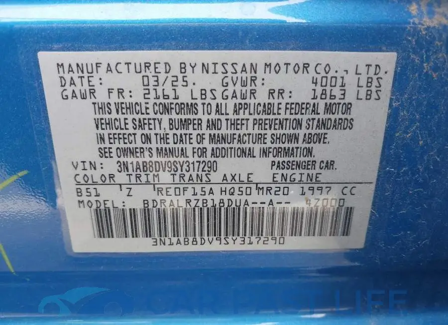 3N1AB8DV9SY317290# 9