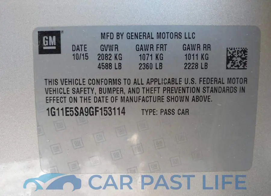 1G11E5SA9GF153114# 9