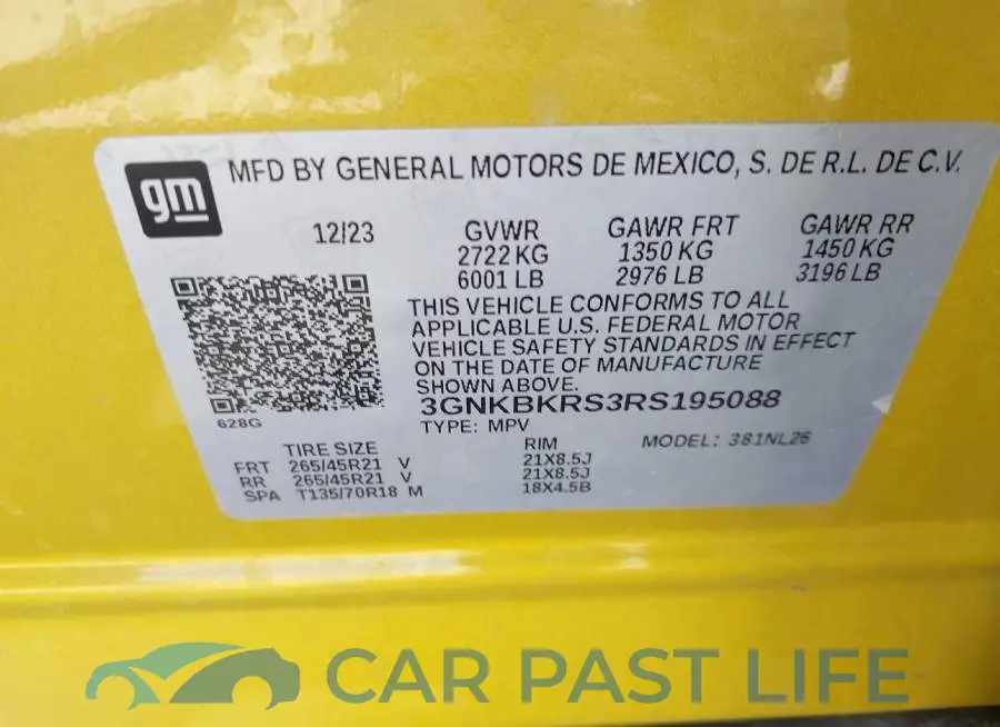 3GNKBKRS3RS195088# 9