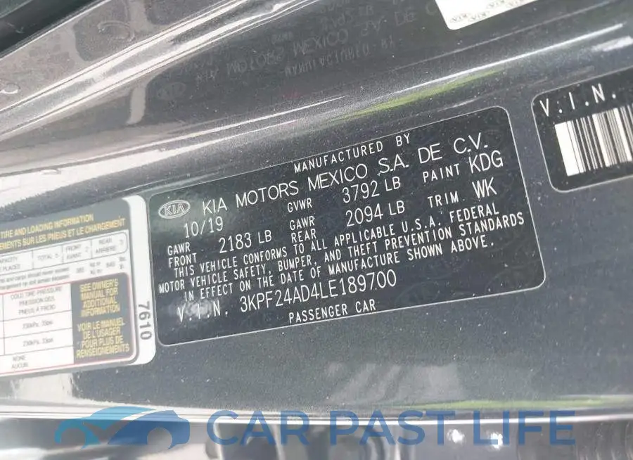 3KPF24AD4LE189700# 9