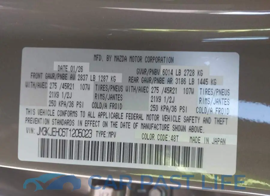 JM3KJEHC6T1205023# 9