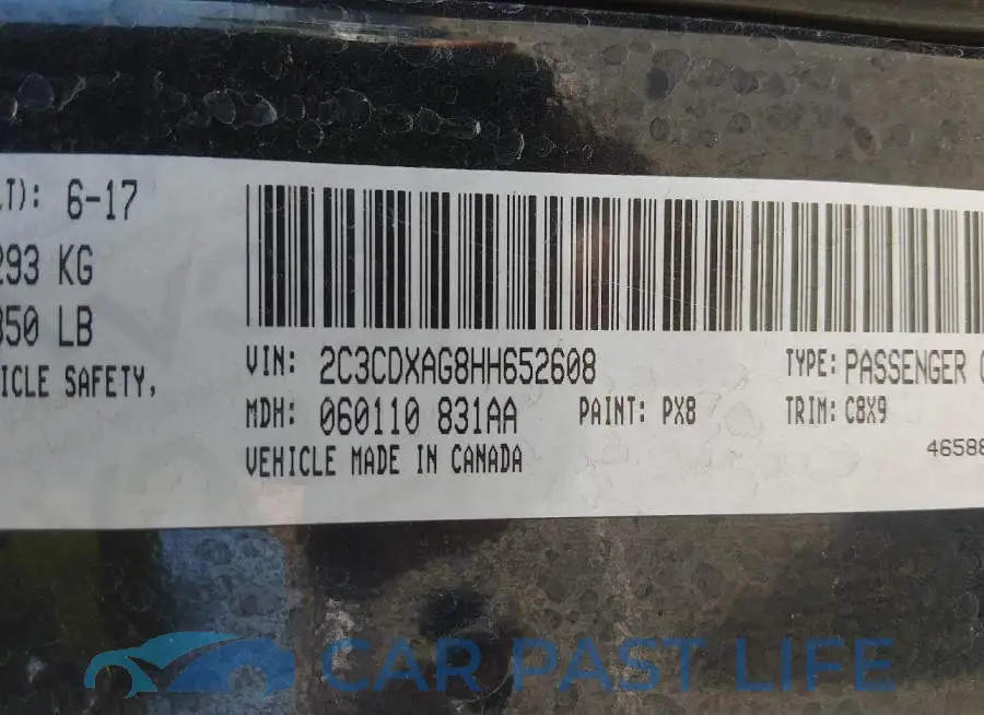 2C3CDXAG8HH652608# 9