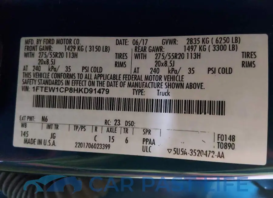 1FTEW1CP8HKD91479# 9