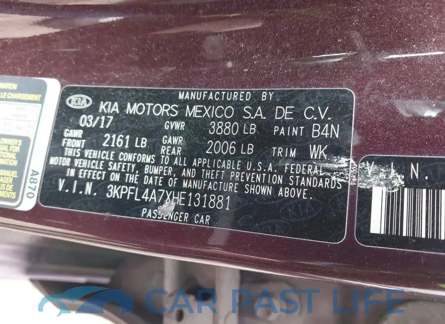 3KPFL4A7XHE131881# 9