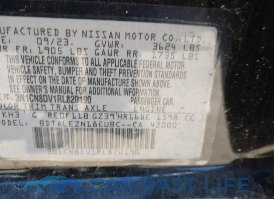 3N1CN8DV1RL820190# 9