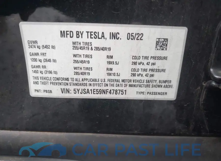 5YJSA1E59NF478751# 9