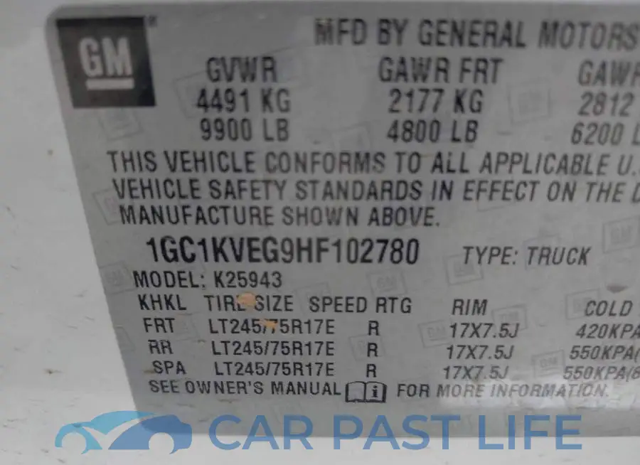 1GC1KVEG9HF102780# 9