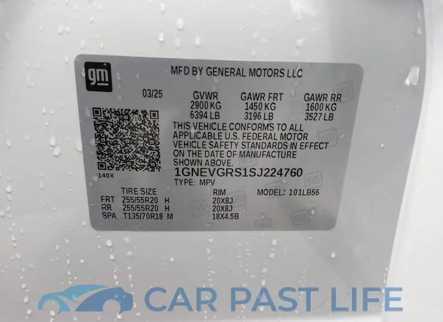 1GNEVGRS1SJ224760# 9
