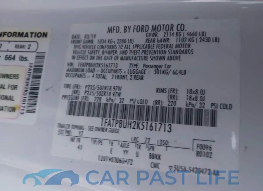 1FATP8UH2K5161713# 9