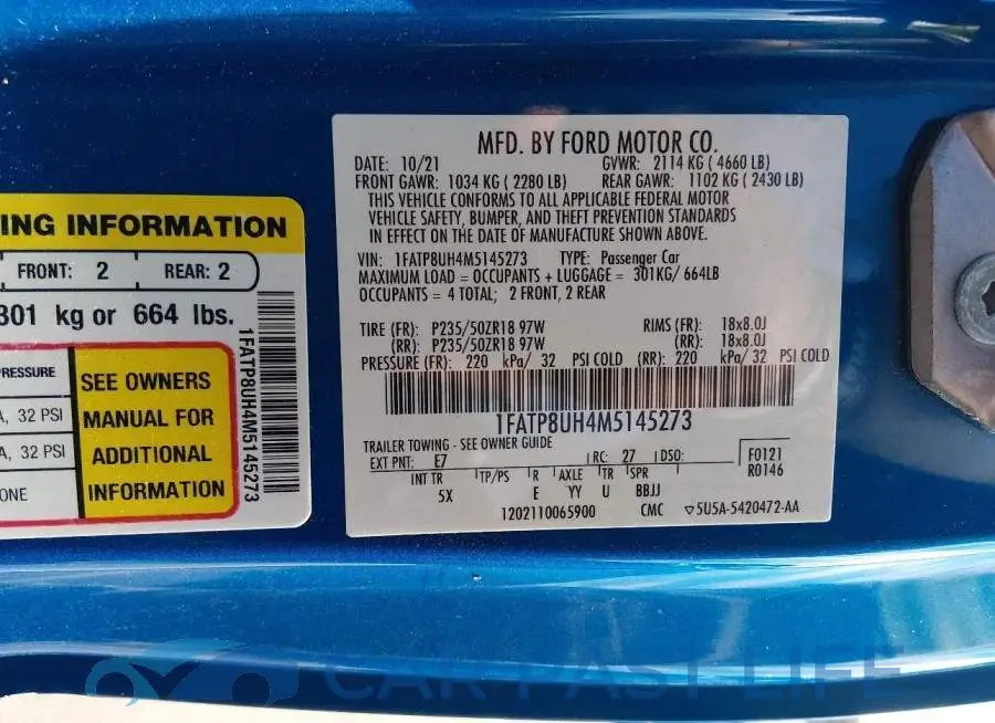 1FATP8UH4M5145273# 9