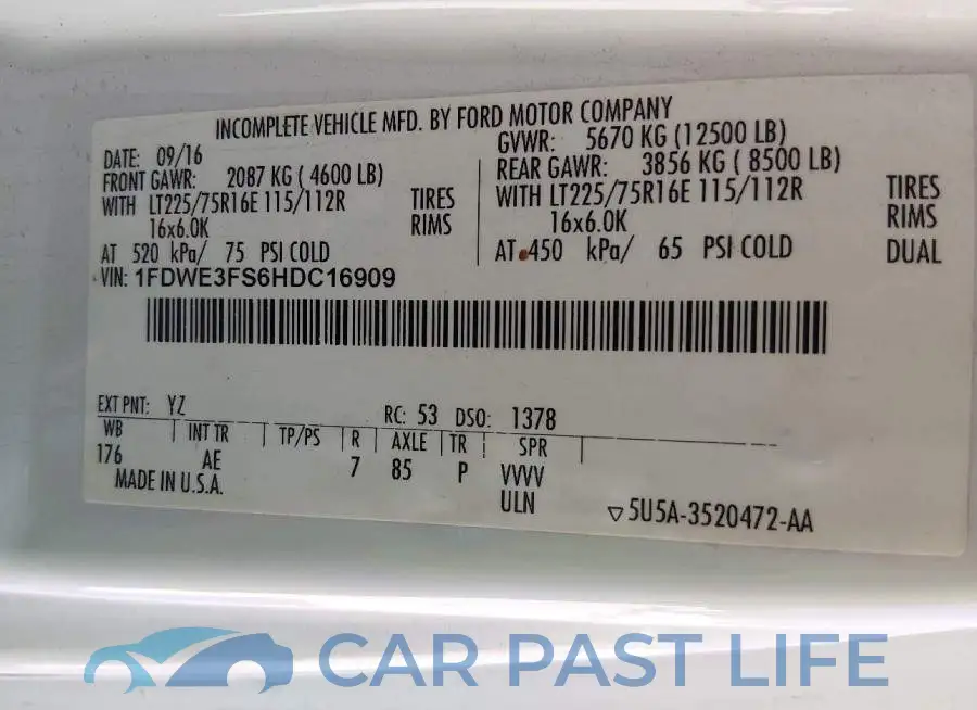 1FDWE3FS6HDC16909# 8