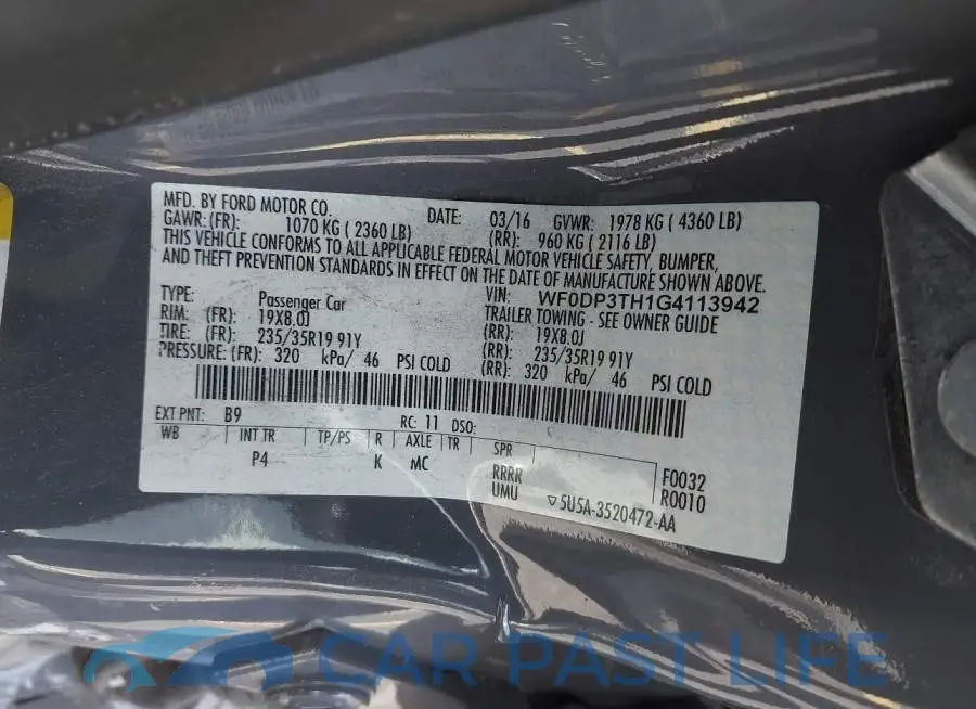 WF0DP3TH1G4113942# 9