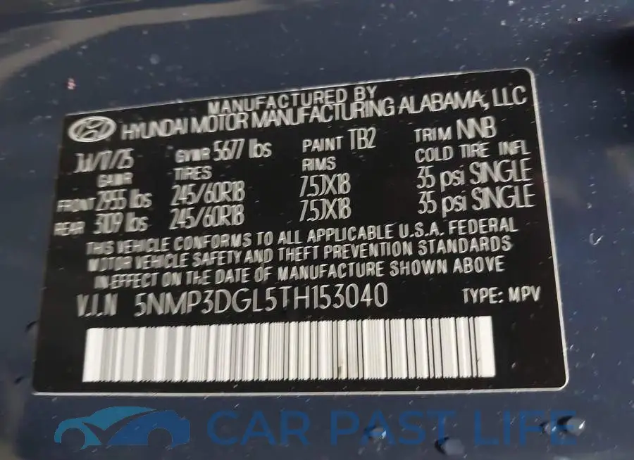 5NMP3DGL5TH153040# 9