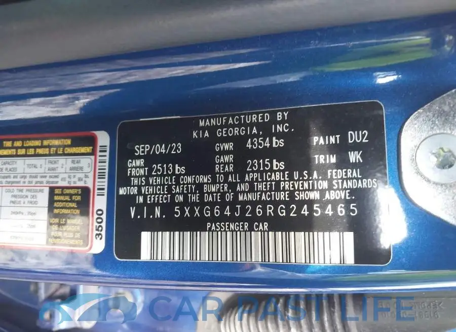 5XXG64J26RG245465# 9