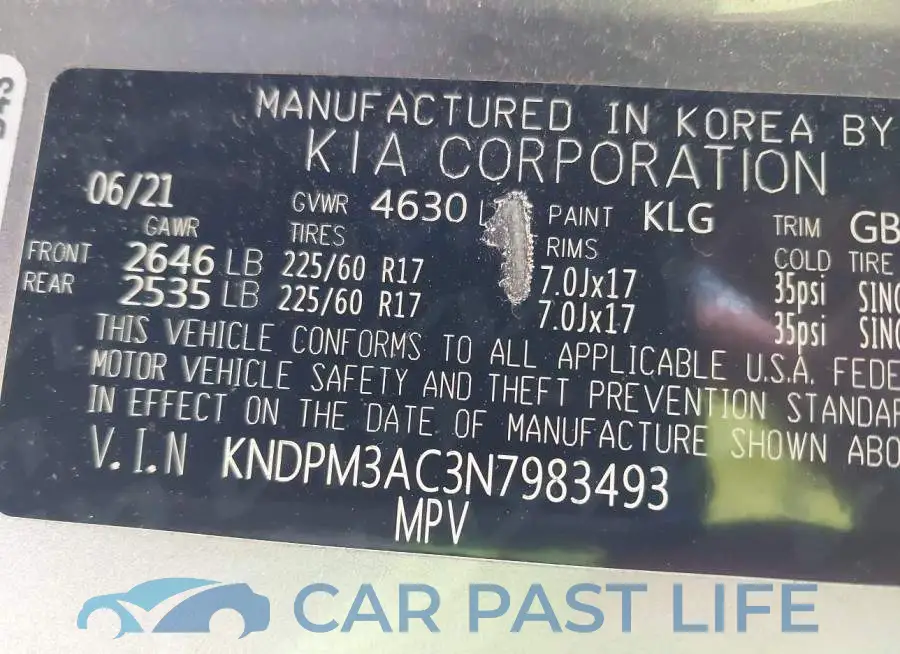 KNDPM3AC3N7983493# 9