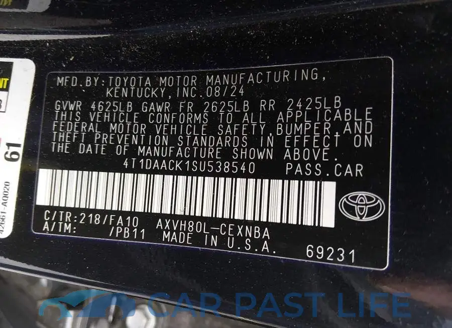 4T1DAACK1SU538540# 9