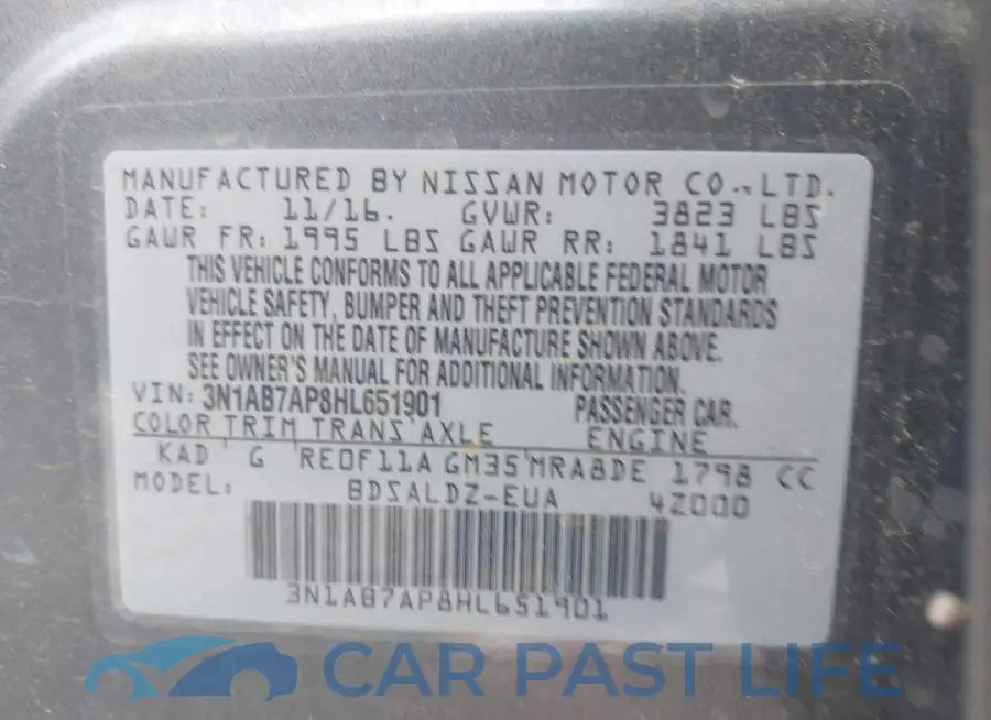 3N1AB7AP8HL651901# 9