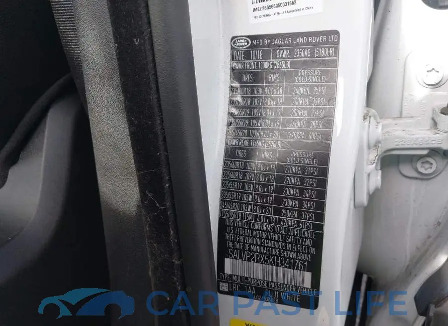 SALVP2RX5KH341761# 9