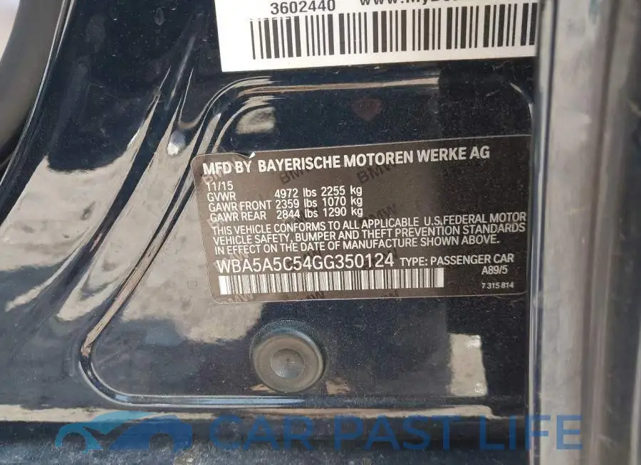 WBA5A5C54GG350124# 9