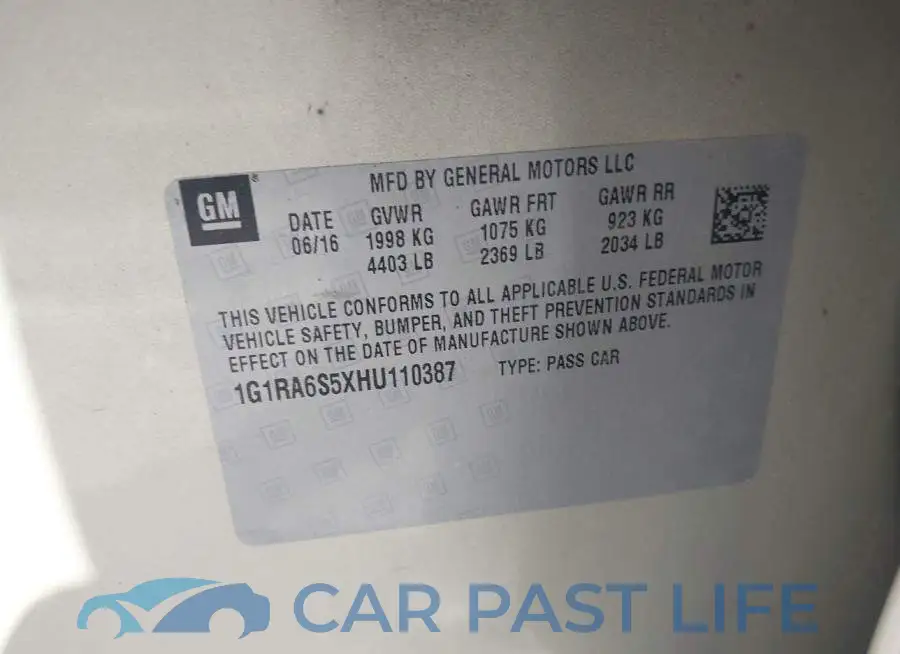 1G1RA6S5XHU110387# 9