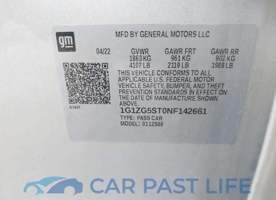 1G1ZG5ST0NF142661# 9