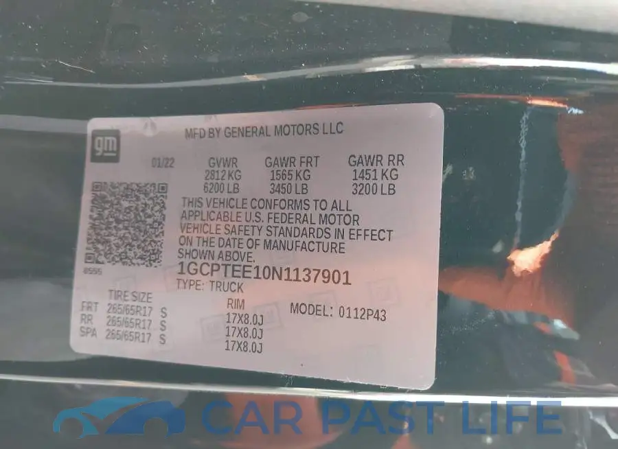 1GCPTEE10N1137901# 9