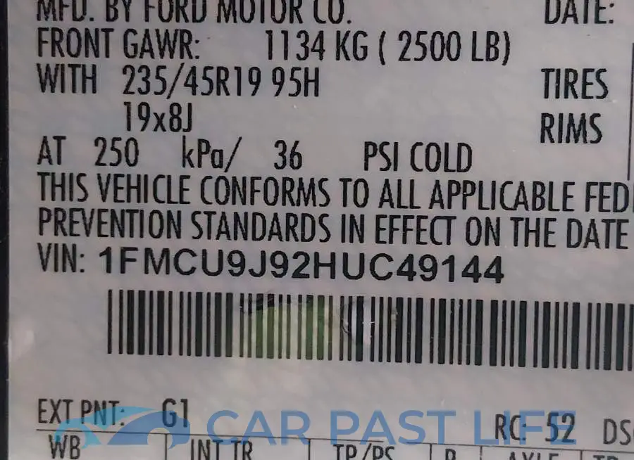 1FMCU9J92HUC49144# 9